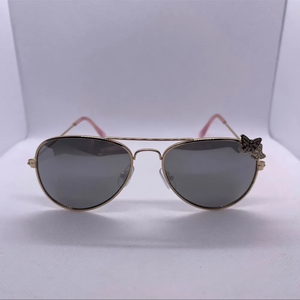 The Children's Place Girl's Pink Metal Butterfly Aviator Sunglasses